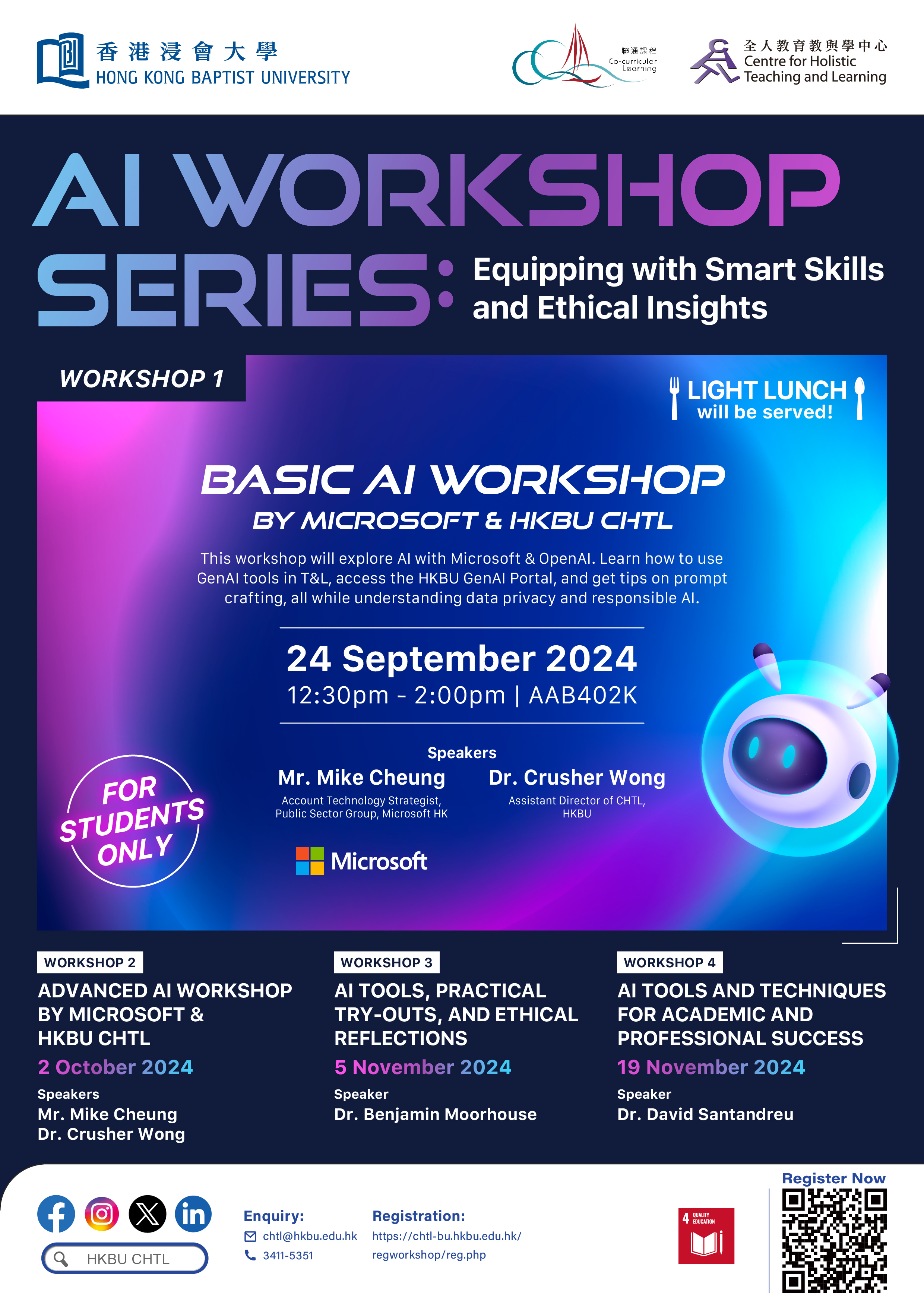 AI Workshop Series: Basic AI Workshop by Microsoft & HKBU CHTL [CCL Recognized]