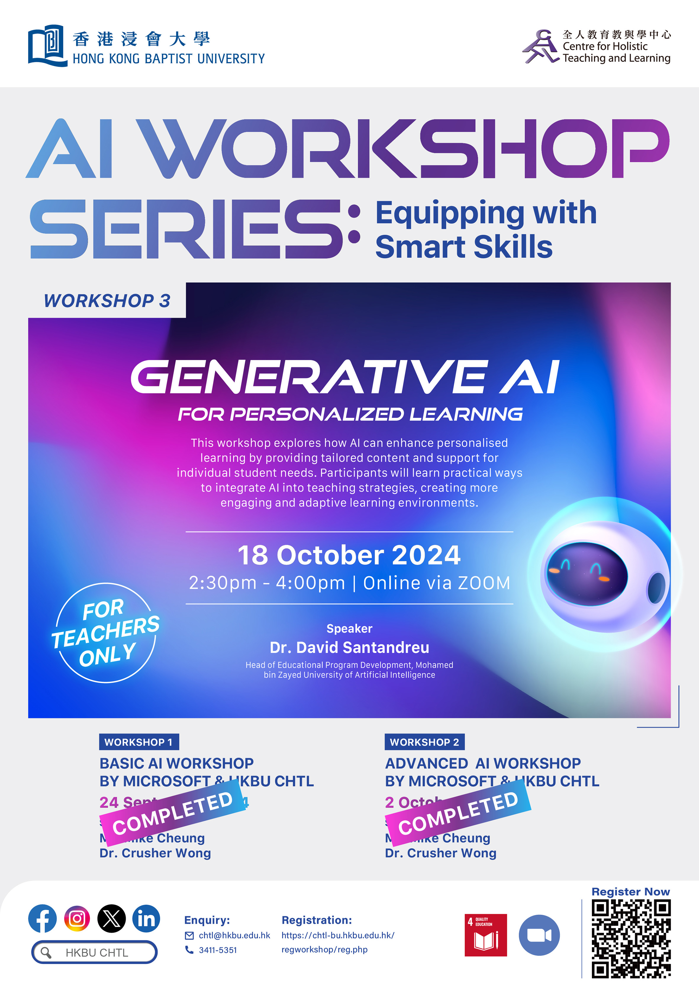 AI Workshop Series: Generative AI for Personalized Learning